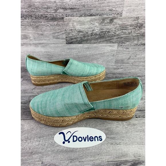 Naturalizer Womens Size 8.5M Aqua Canvas Espadrille Slip-On Shoes - Picture 4 of 5